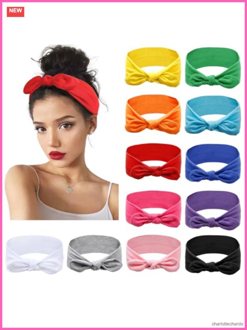 Bow Headbands for Women Knotted Headwraps Stretchy Turban Hair Bands 12 Pack